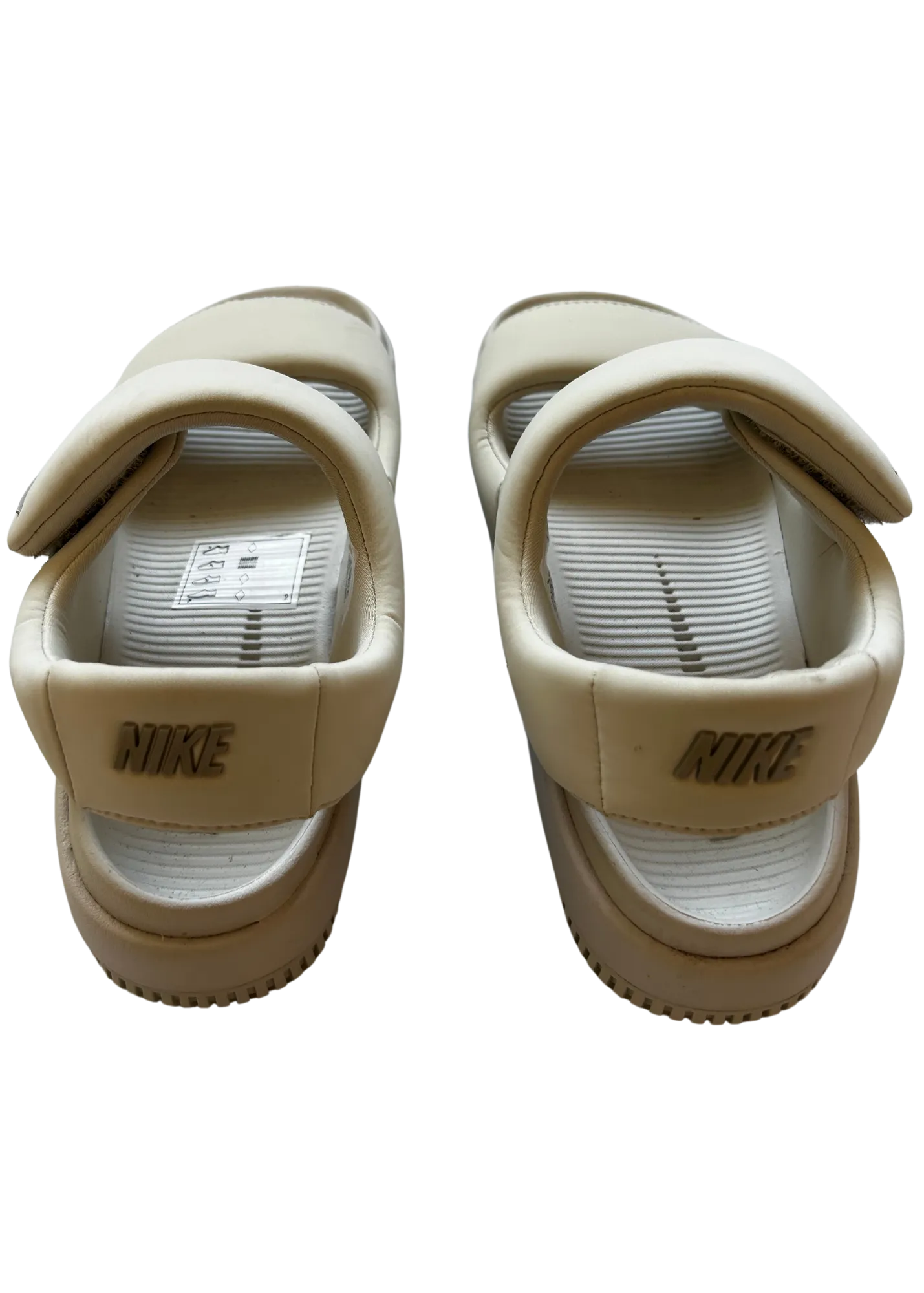 NIKE White Foam Strappy Sandals