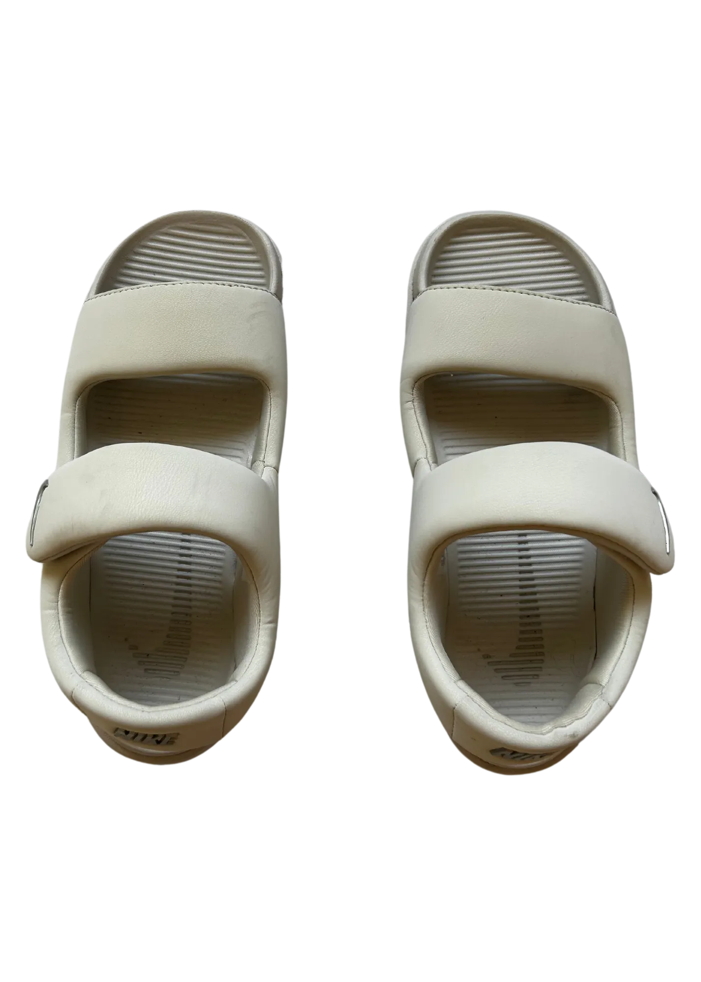 NIKE White Foam Strappy Sandals