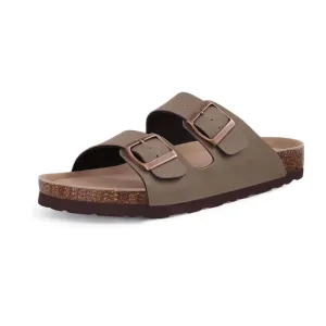 Non-Slip Sole Cork Footbed Sandals With Adjustable Buckle