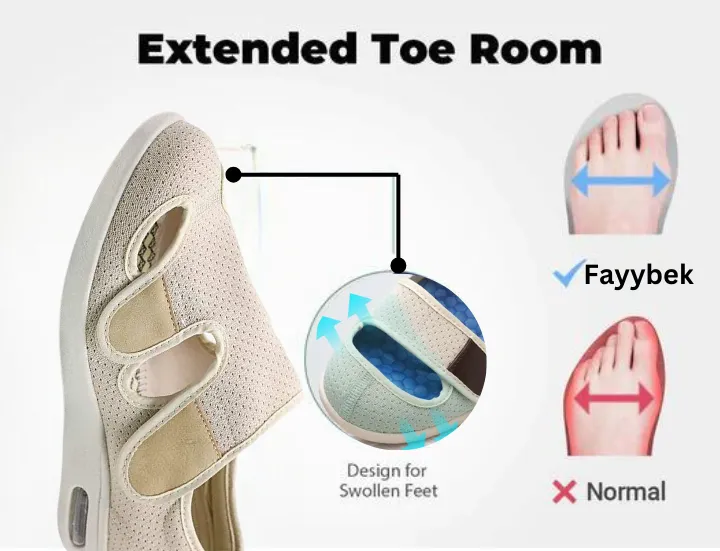 Orthopedic Air Cushion Velcro Walking Wide Shoes