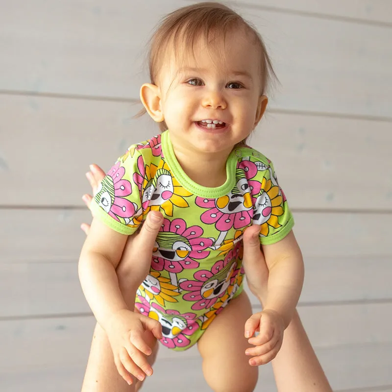 PaaPii Bloomination Bodysuit - Short Sleeve - Apple Green (Last one! 2-4m)
