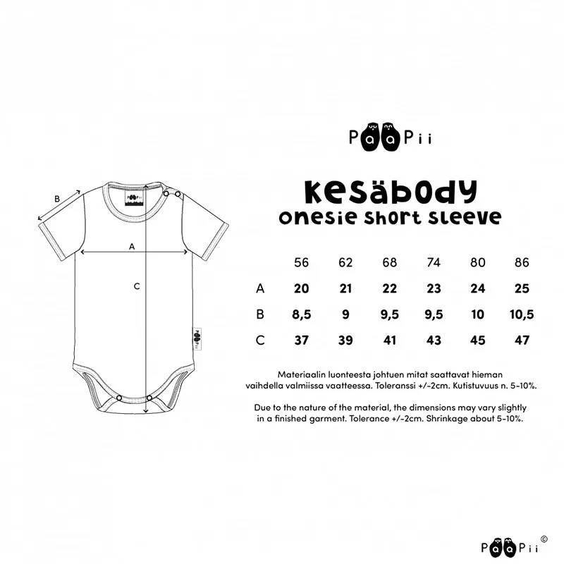PaaPii Bloomination Bodysuit - Short Sleeve - Apple Green (Last one! 2-4m)