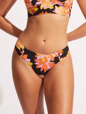 Palm Springs Ruched Side Retro Bottom in Black