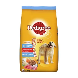 Pedigree, Puppy Dry Dog Food, Meat & Milk, 2.8kg