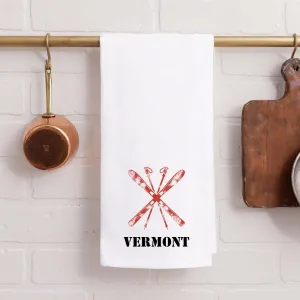 Personalized Skis One Line Text Tea Towel