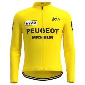 Peugeot Yellow Vintage Long Sleeve Cycling Jersey Top