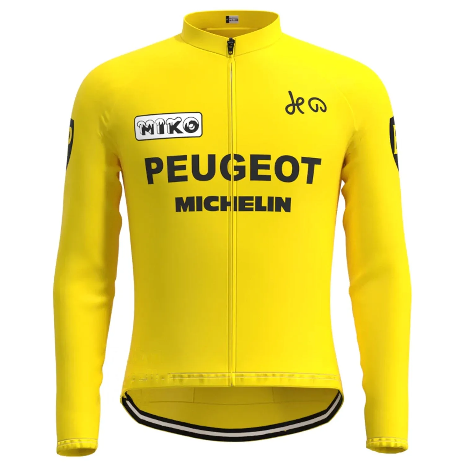 Peugeot Yellow Vintage Long Sleeve Cycling Jersey Top