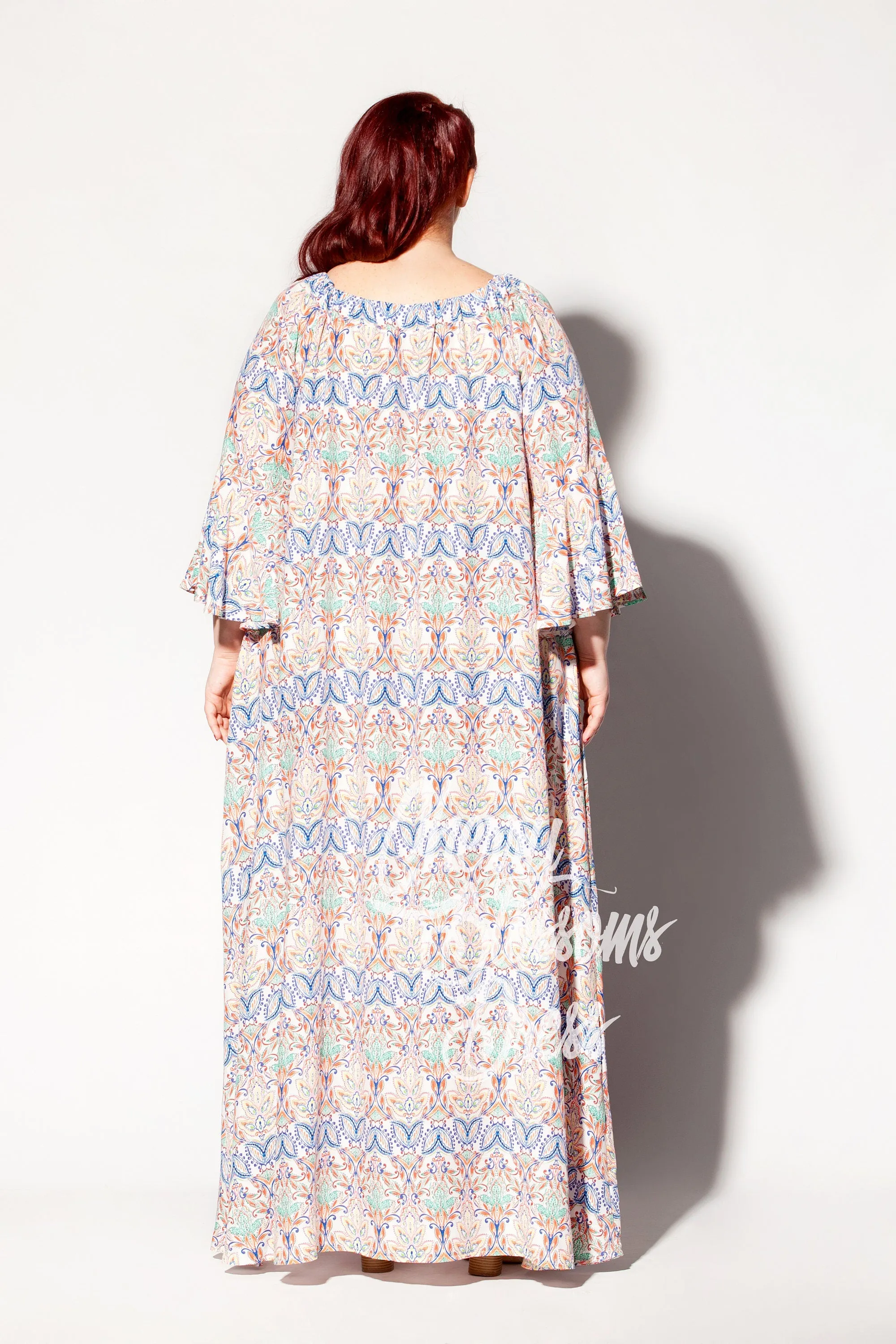 Plus Size Dress with Bell Sleeves, Long Sleeve Maxi Dress, Plus Size Clothing, Comfortable Dress, Loose Fit Dress, Long Boho Dress