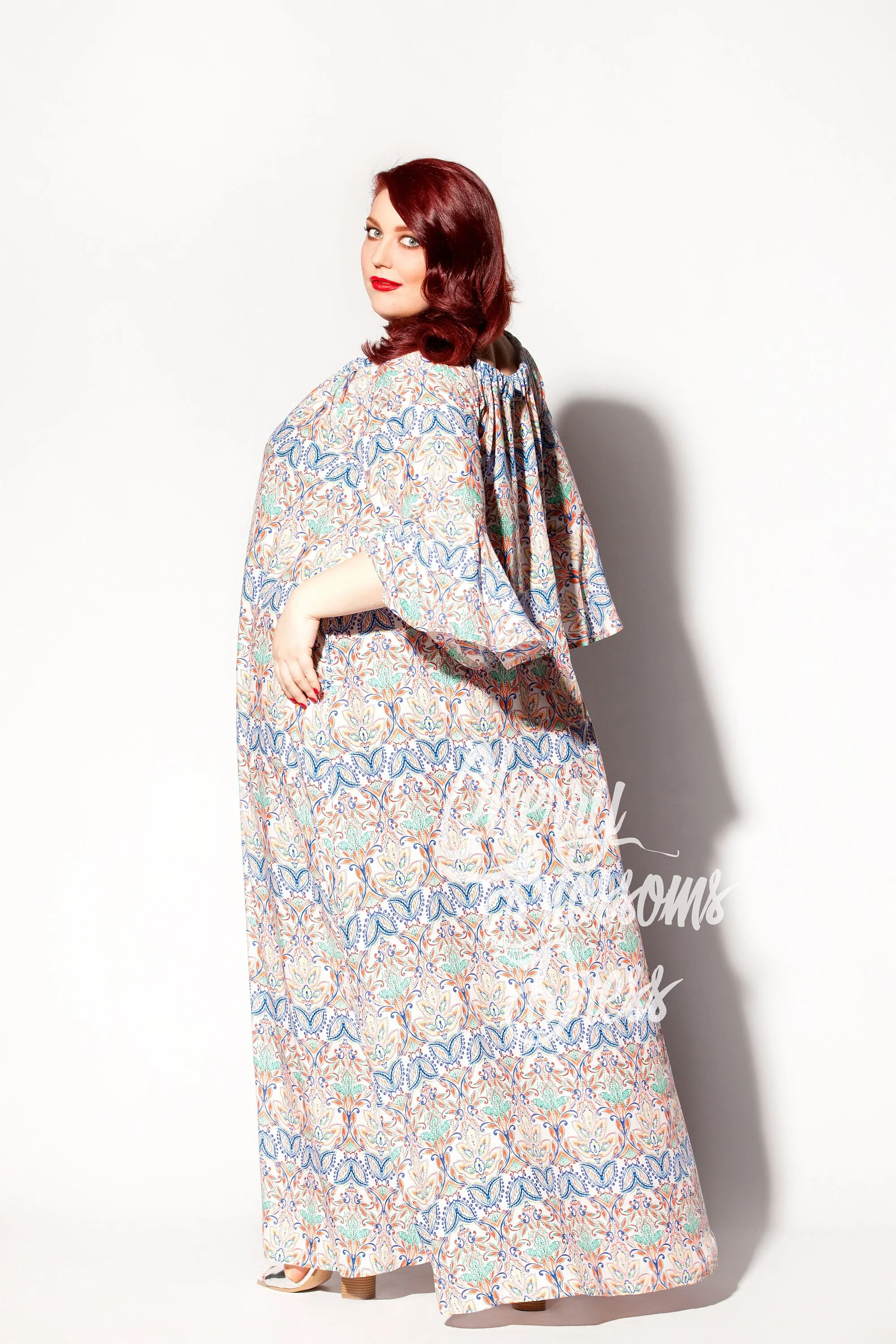 Plus Size Dress with Bell Sleeves, Long Sleeve Maxi Dress, Plus Size Clothing, Comfortable Dress, Loose Fit Dress, Long Boho Dress