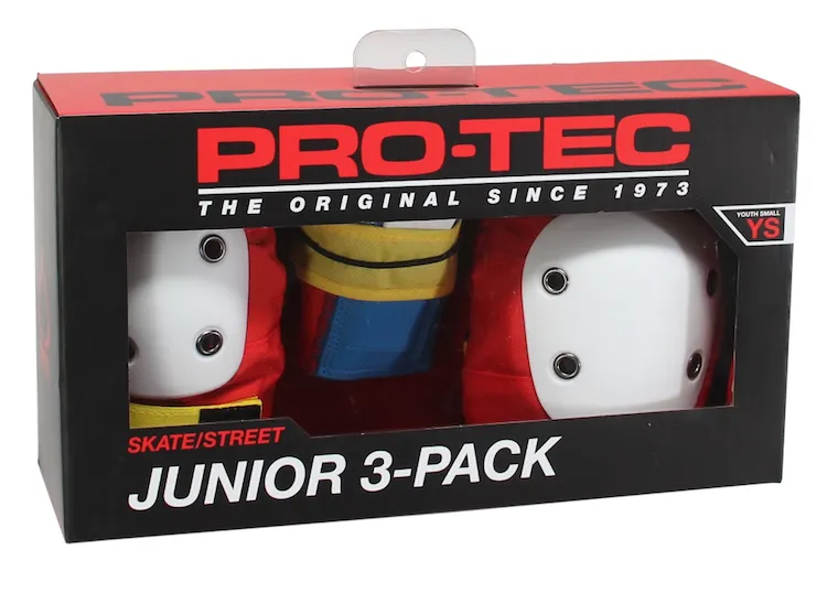 Pro-Tec Street Gear Junior 3-Pack Skateboard Pad Set Retro