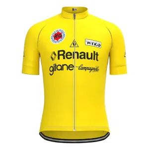 Renault Yellow Vintage Short Sleeve Cycling Jersey Top