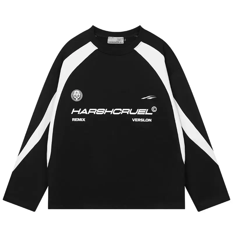 Retro Sports Stitching Sweatshirt
