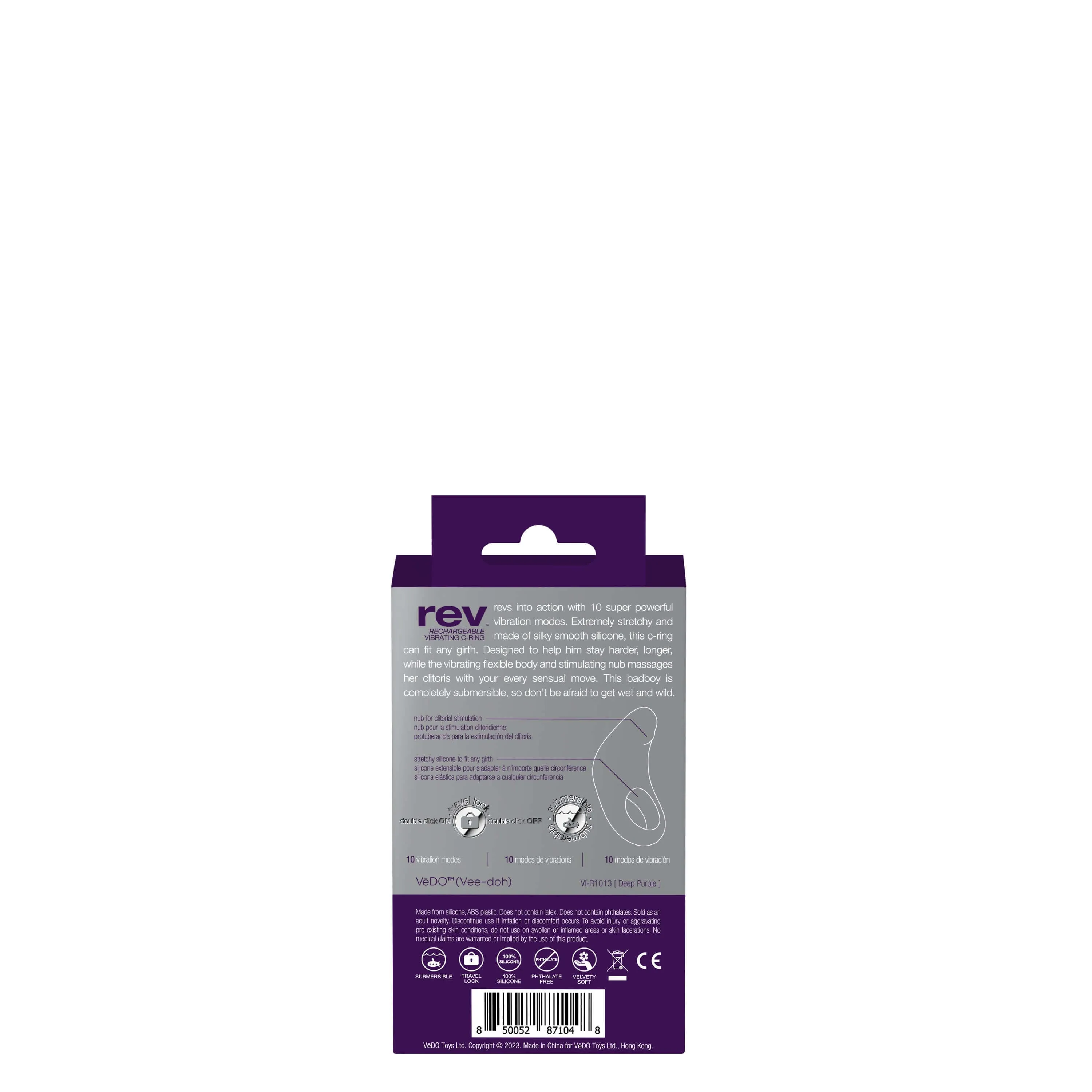 Rev Rechargeable Vibrating C-Ring - Purple: Rev Up Your Intimate Moments