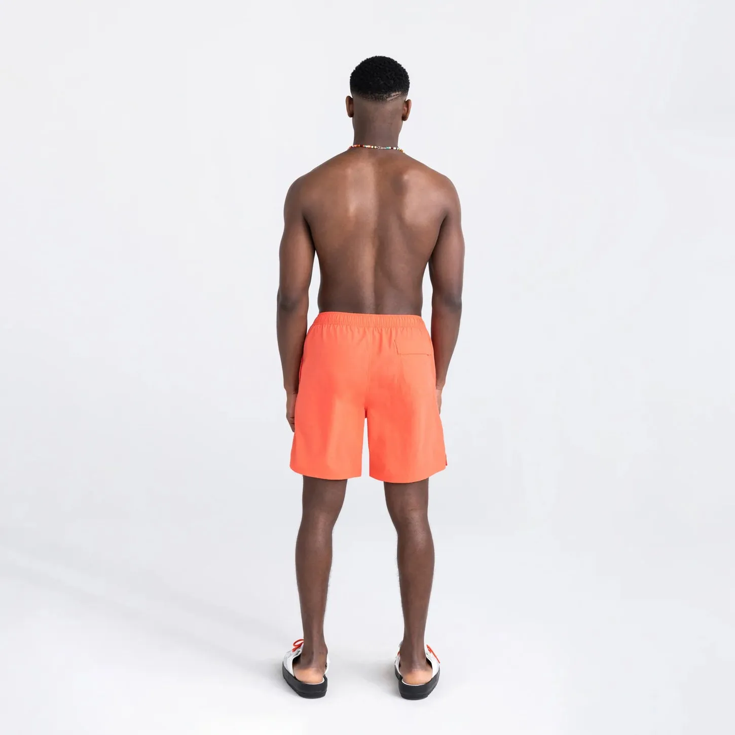 Saxx Mens Go Coastal Classic Volley 7" Swim Short - Hot Coral