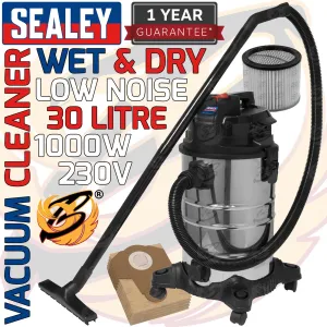 SEALEY 30L WET & DRY VACUUM CLEANER 1000W 230V