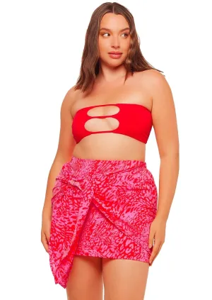 Side Tie Mini Skirt - Leopard Print