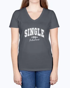 Single Fabulous - Ladies V-neck T-Shirt