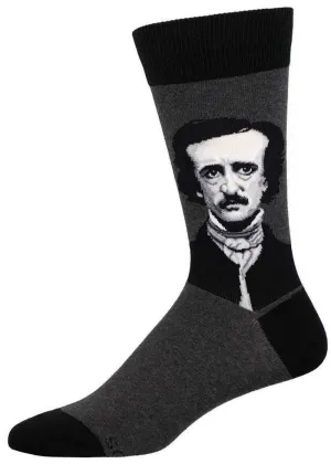 Socksmith Edgar Allan Poe Socks Grey