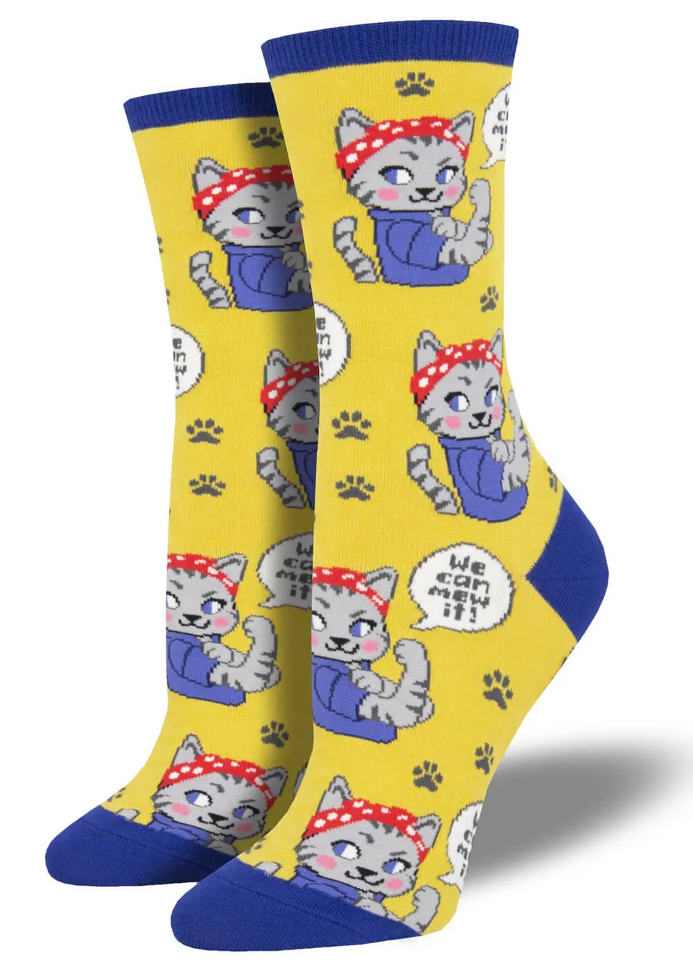 Socksmith We Can Mew It Cat Socks Yellow