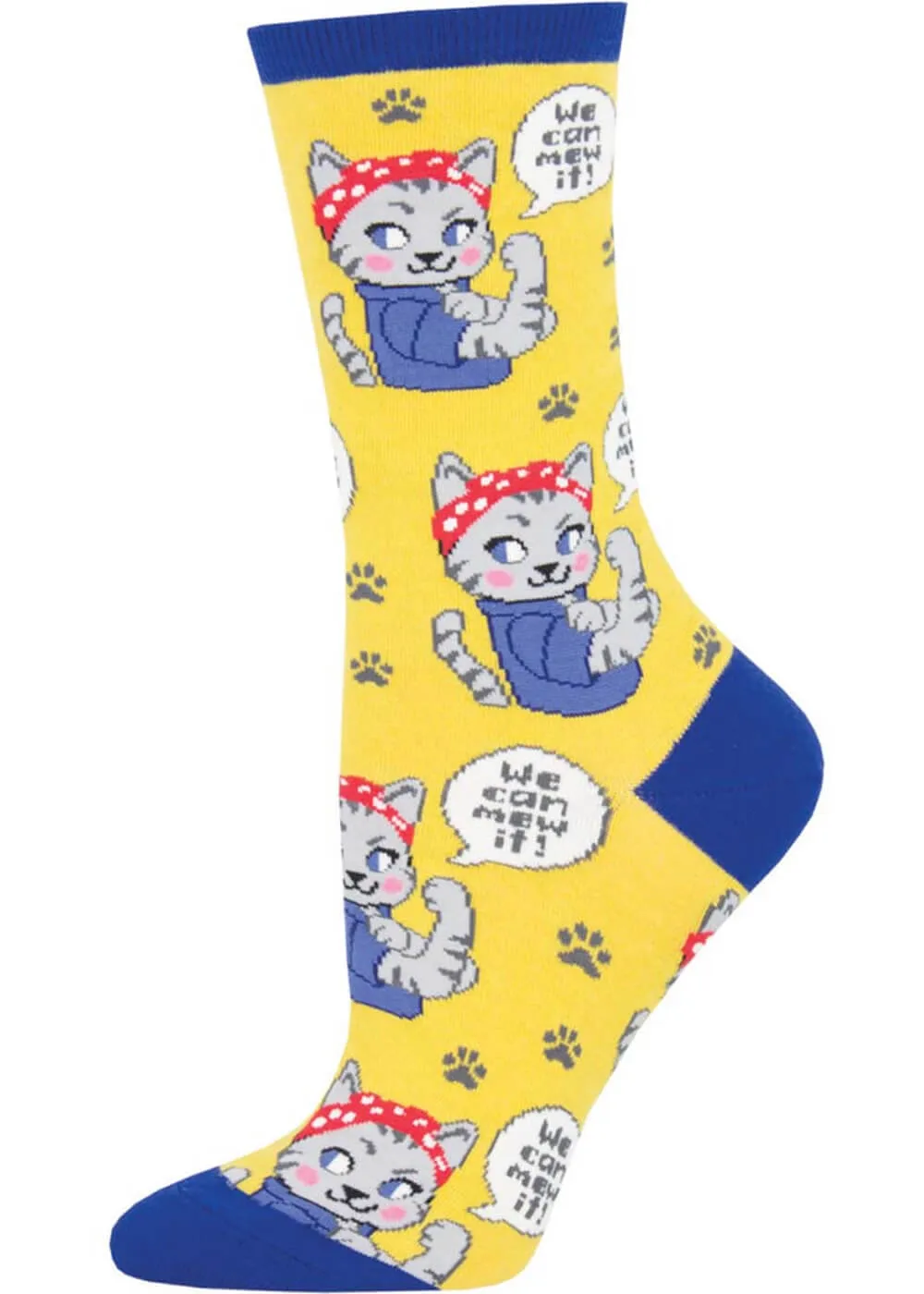 Socksmith We Can Mew It Cat Socks Yellow