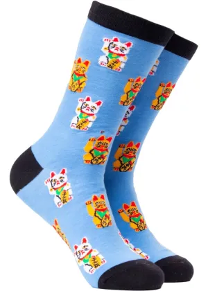 Soctopus Lucky Cats Socks Blue