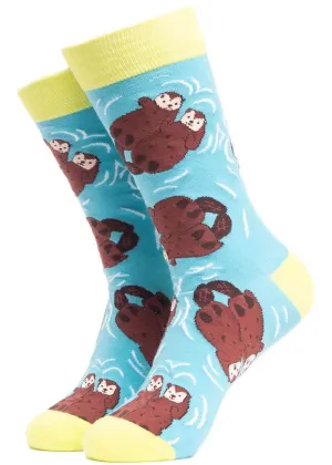 Soctopus Till Death Do Us Part Otters Socks Aqua