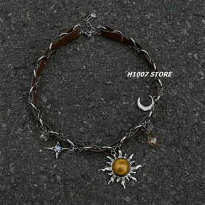 Sun Star Retro Pendant Necklace