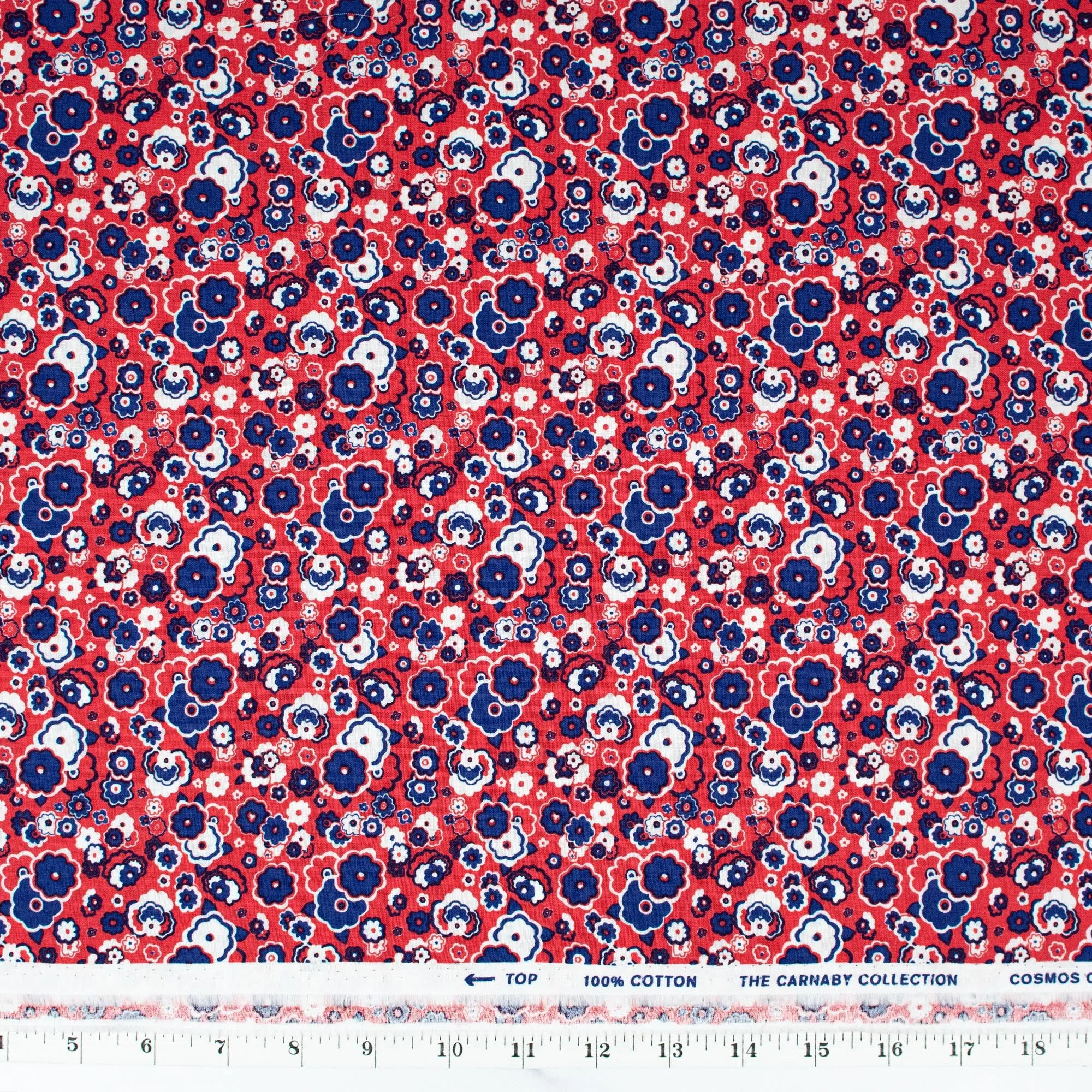 The Carnaby Collection by Liberty Fabrics - Retro Indigo Cosmos Cloud B
