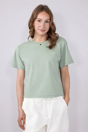 Thread & Supply Katelin T-Shirt for Women in Green | T1488CKNTS-AQUAGREY