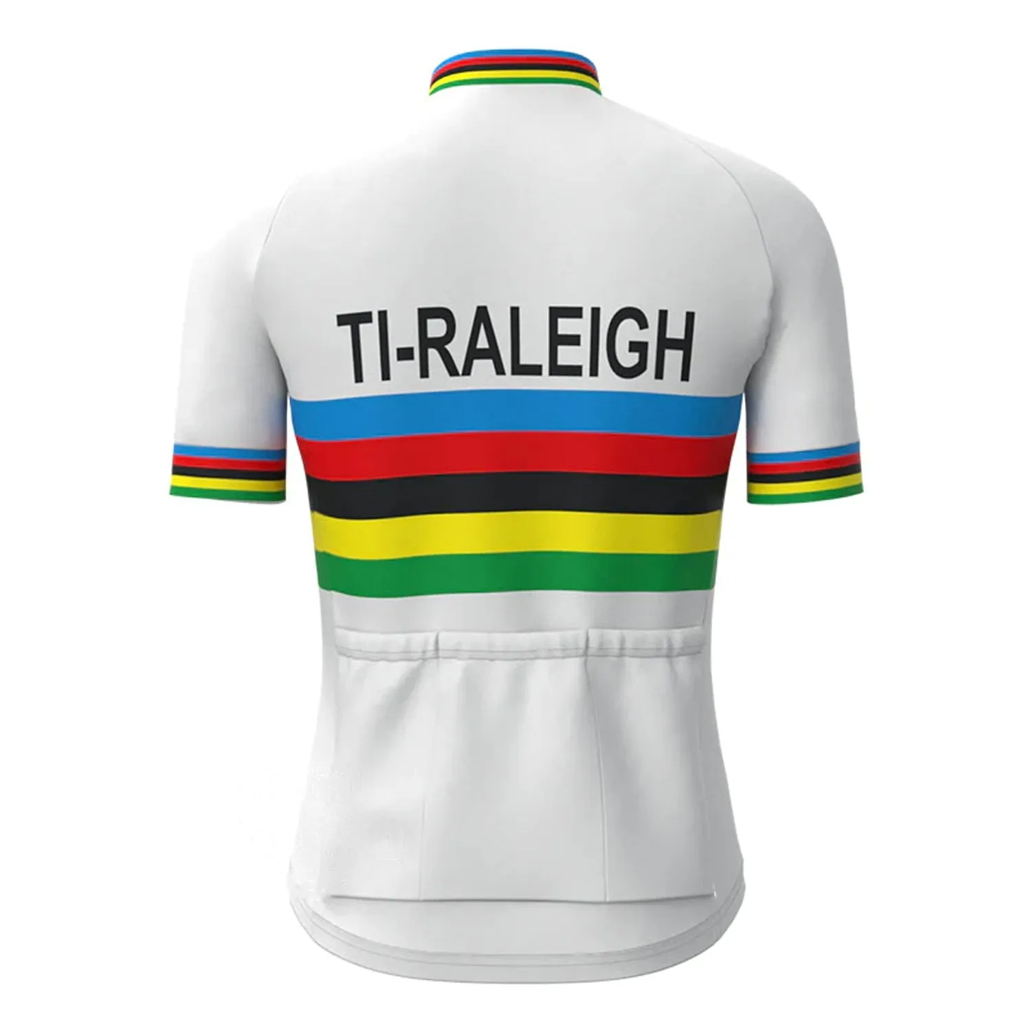 TI-Raleigh White Vintage Short Sleeve Cycling Jersey Top