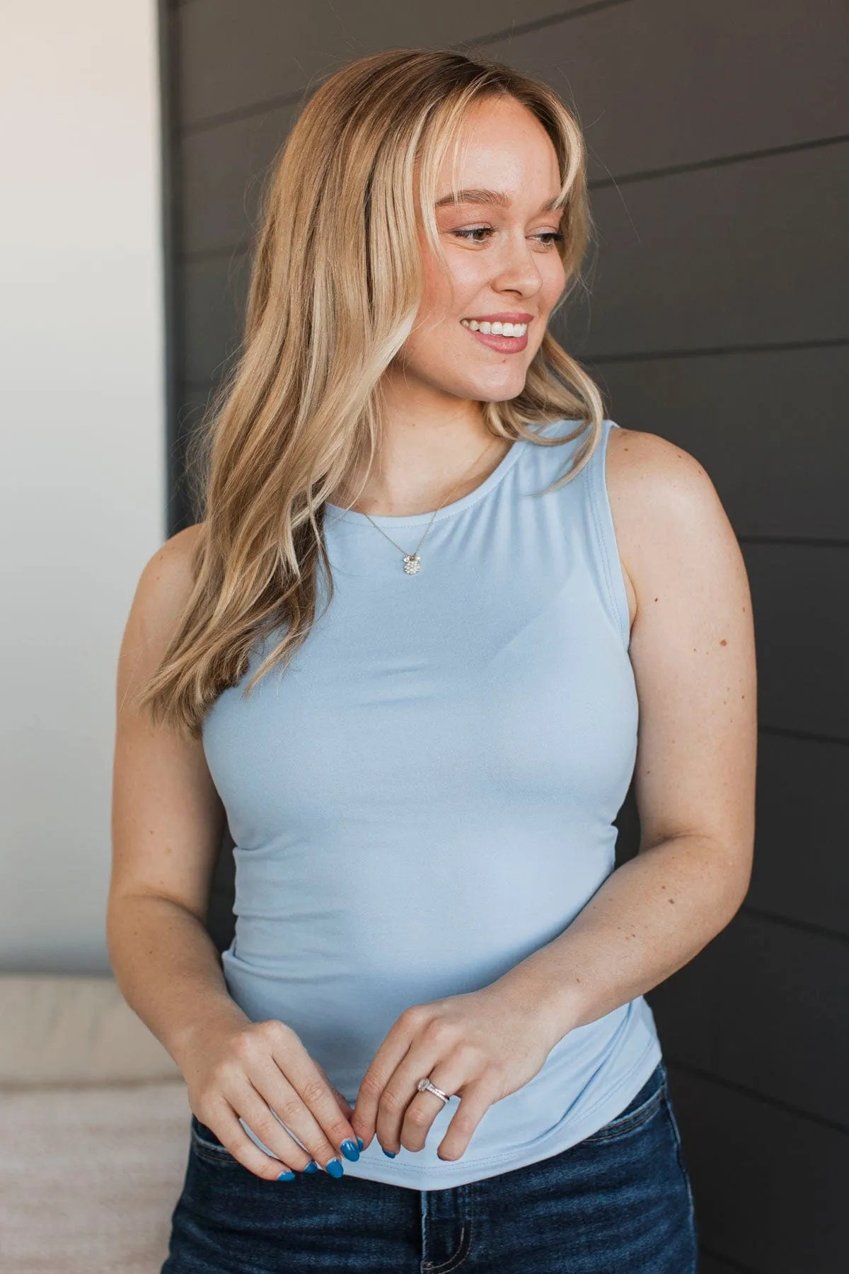 Travel My Way Tank Top- Sky Blue