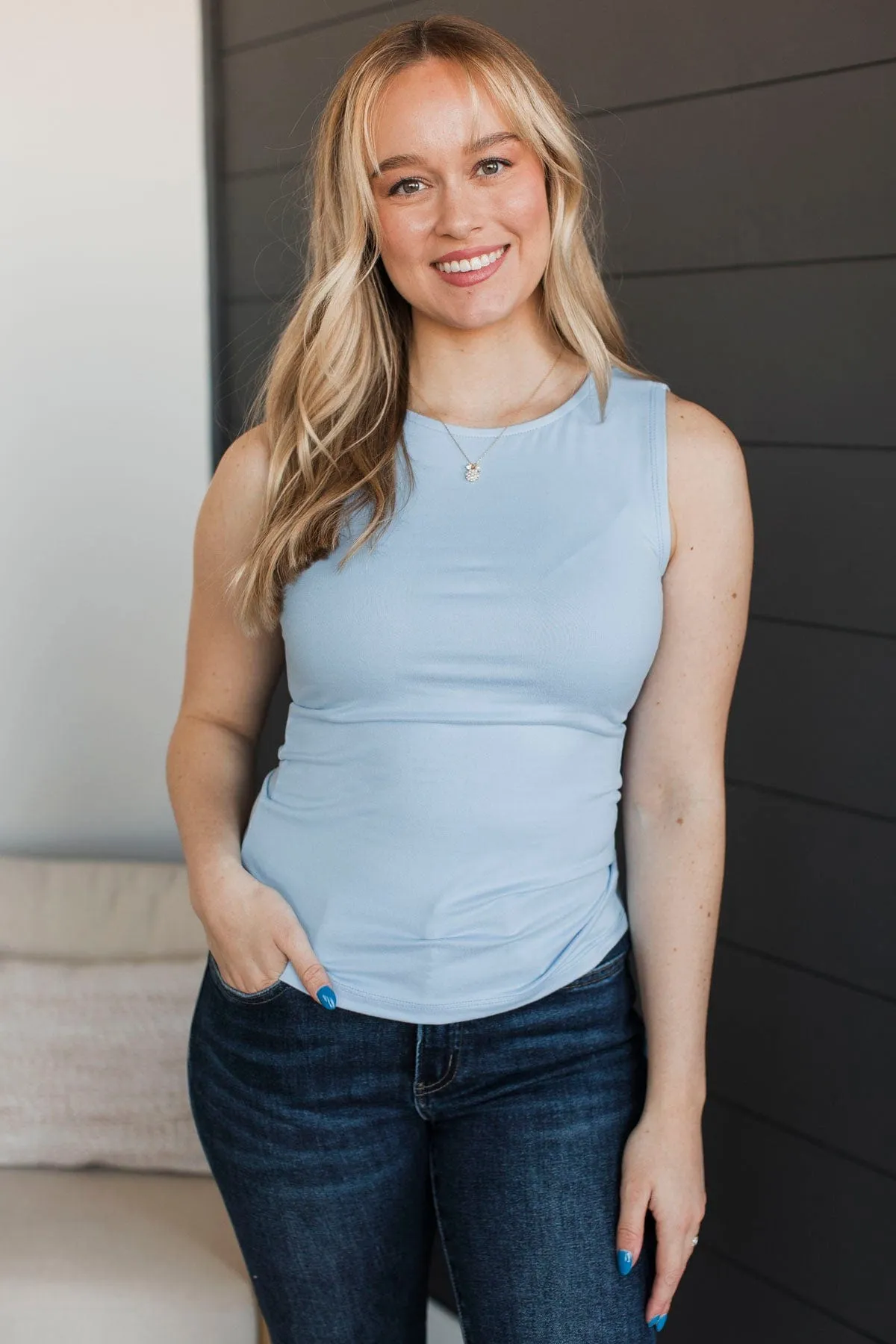 Travel My Way Tank Top- Sky Blue