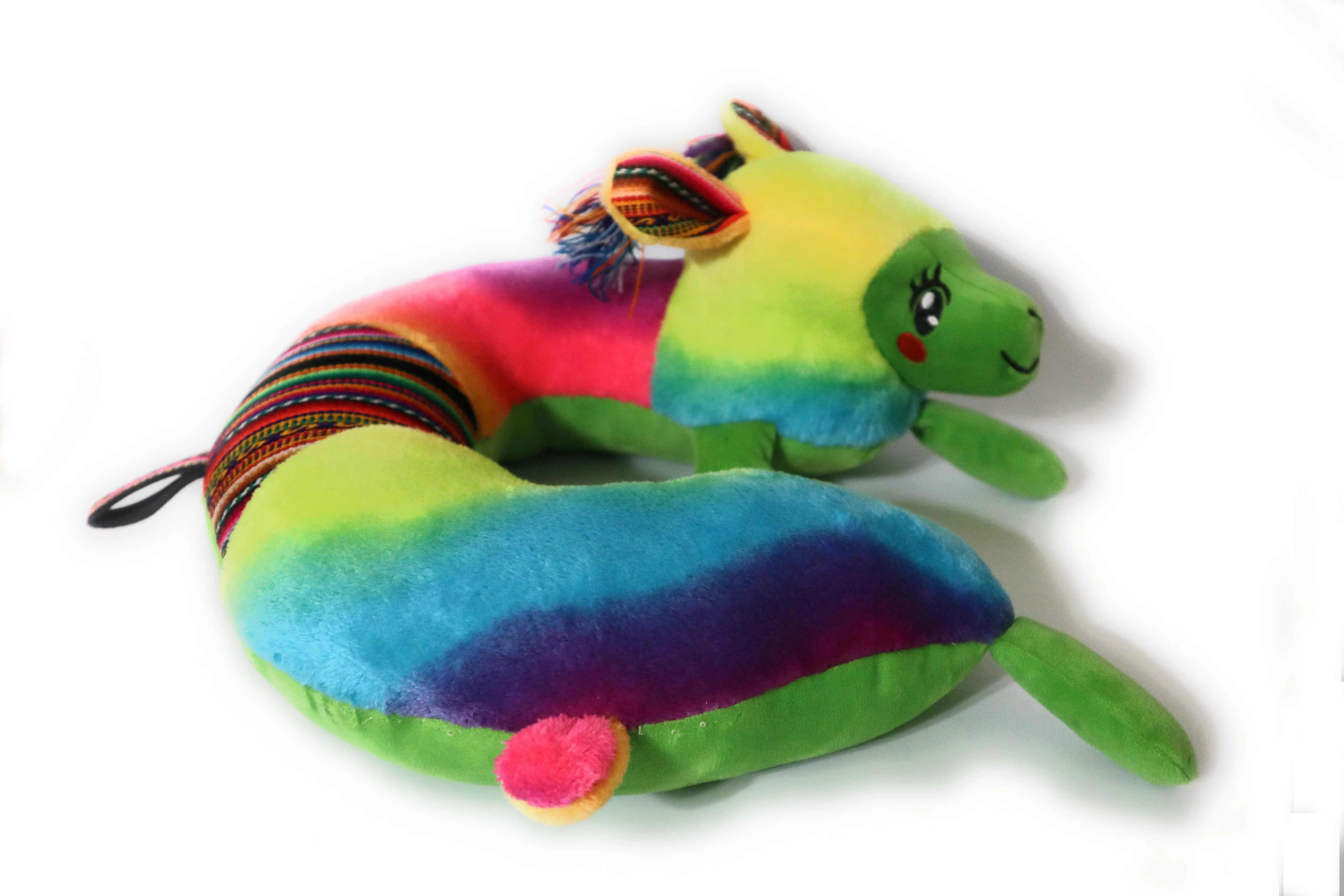 Travel Pillow Llama Shape Essential for Airplane Travel and Road Trips Green Color