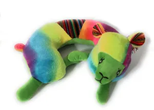Travel Pillow Llama Shape Essential for Airplane Travel and Road Trips Green Color