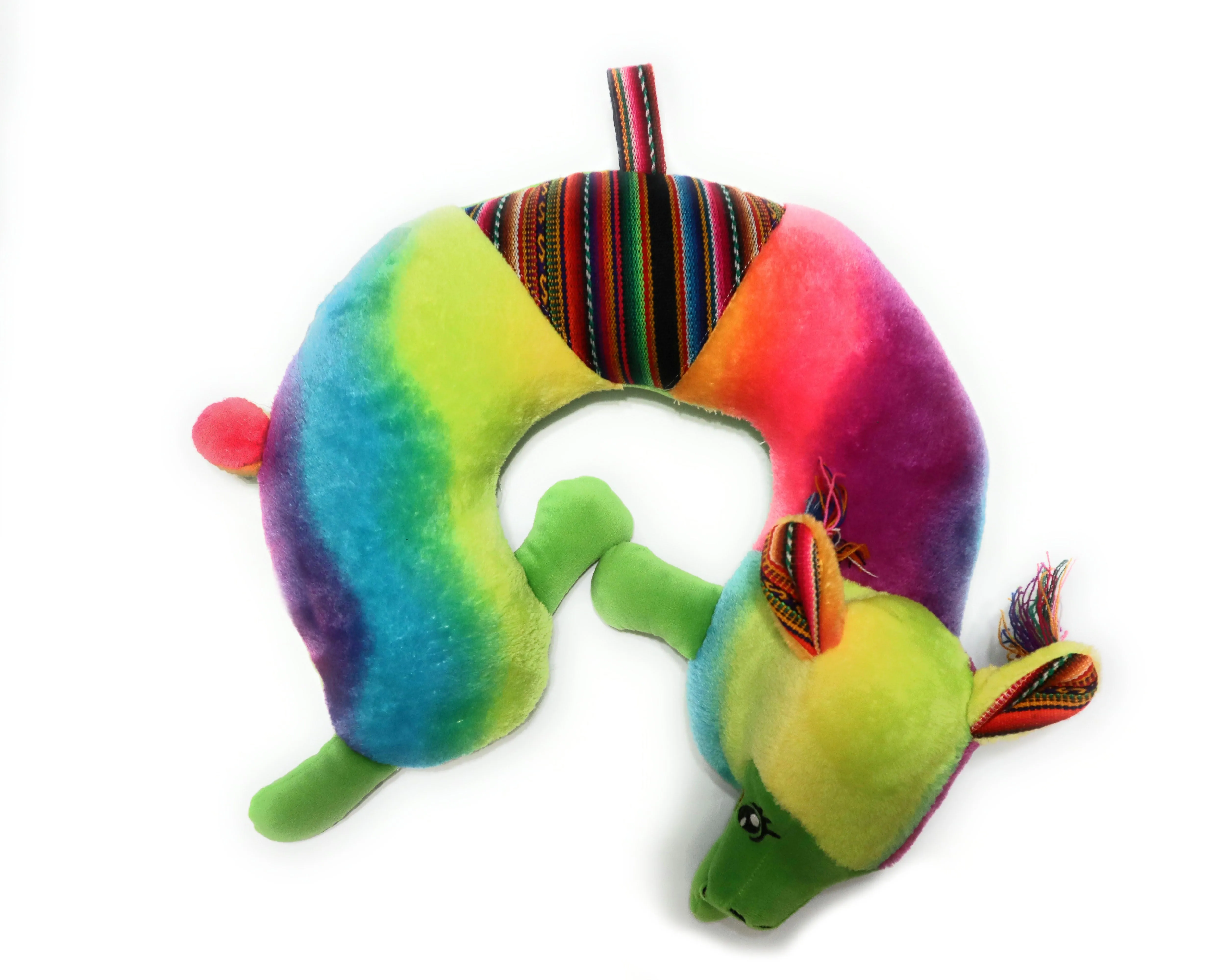 Travel Pillow Llama Shape Essential for Airplane Travel and Road Trips Green Color