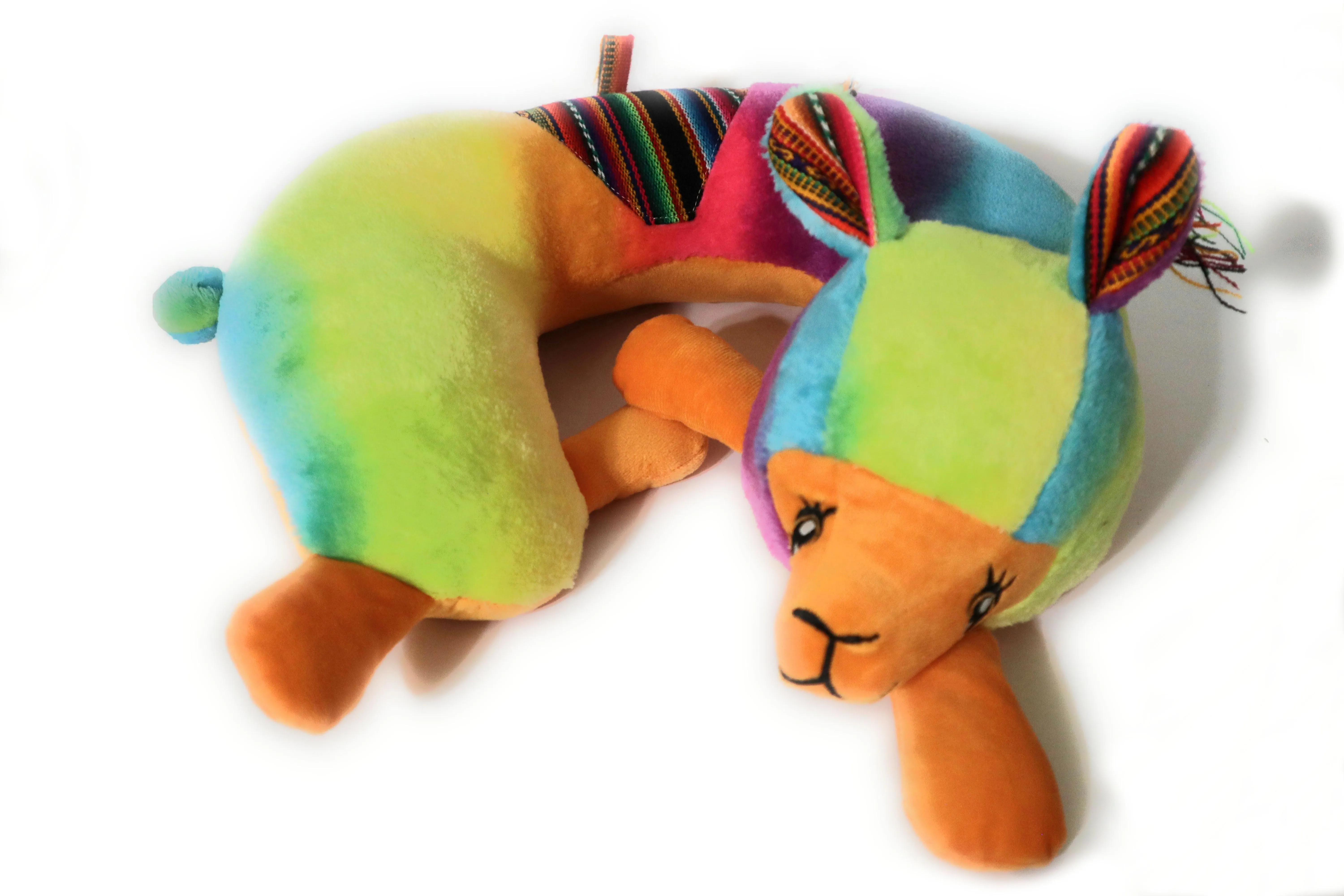 Travel Pillow Llama Shape Essential for Airplane Travel and Road Trips Orange Color