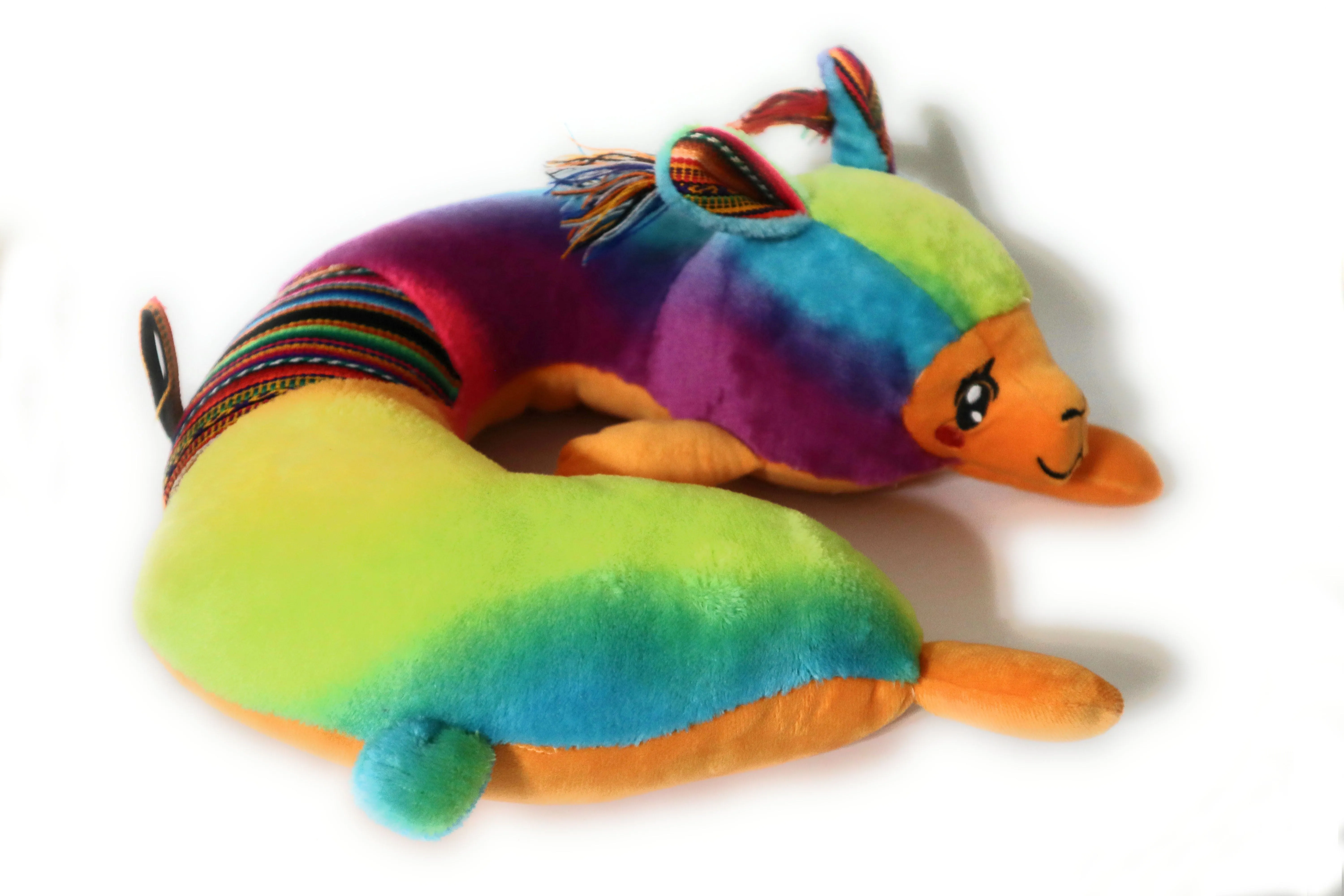 Travel Pillow Llama Shape Essential for Airplane Travel and Road Trips Orange Color