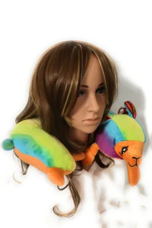 Travel Pillow Llama Shape Essential for Airplane Travel and Road Trips Orange Color