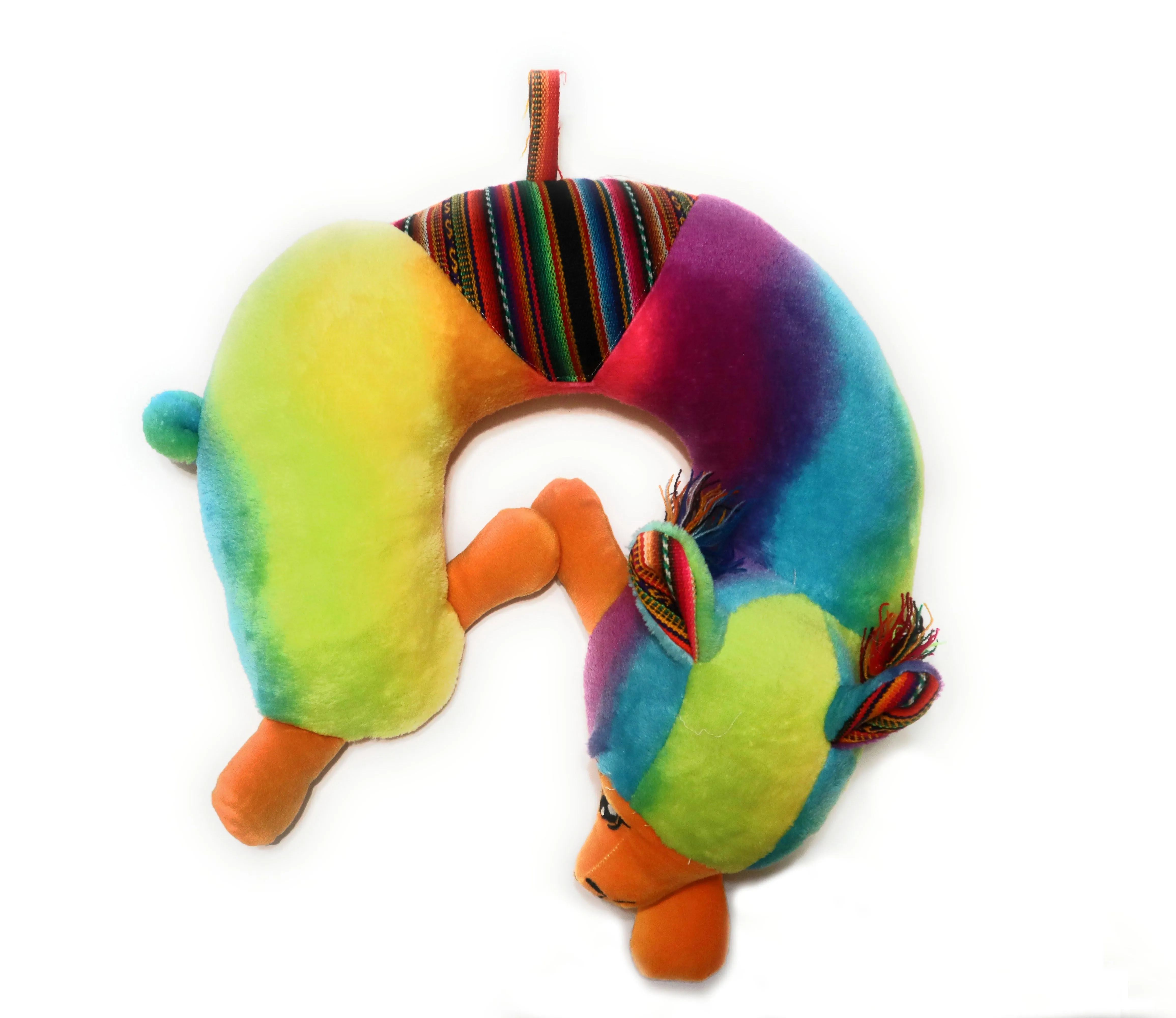 Travel Pillow Llama Shape Essential for Airplane Travel and Road Trips Orange Color