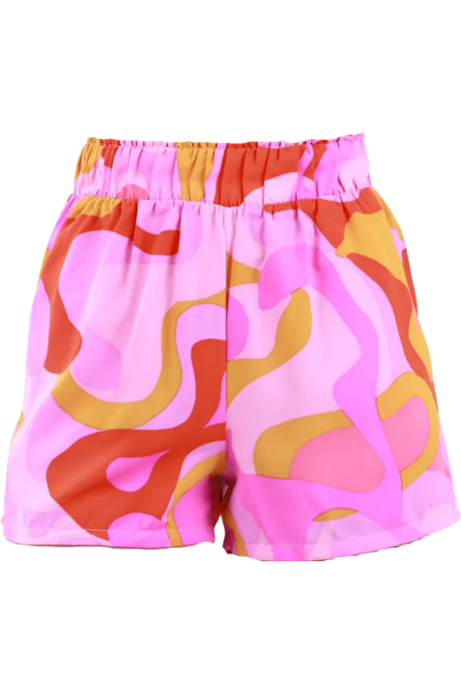 Tulum Dreaming Colorblock Shorts -Pink