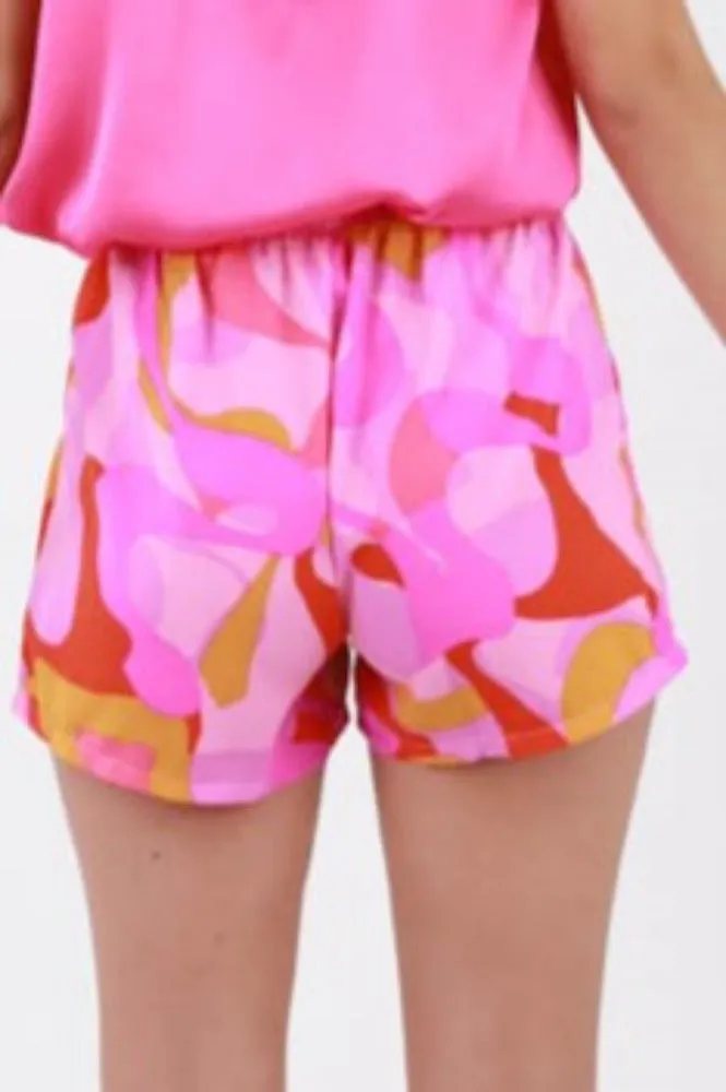 Tulum Dreaming Colorblock Shorts -Pink
