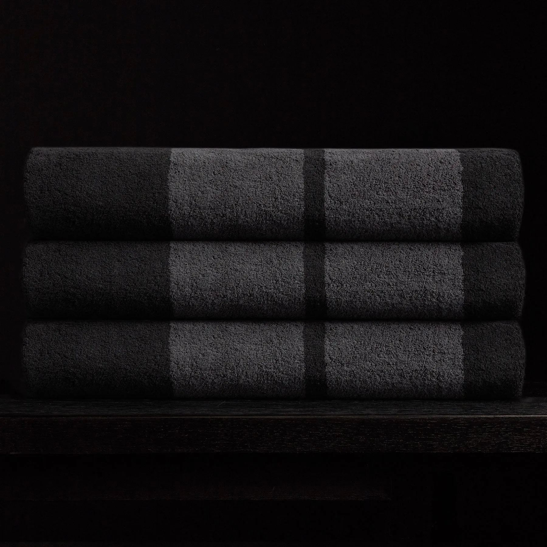 Wide Stripe Beach Towel - Black/Abyss