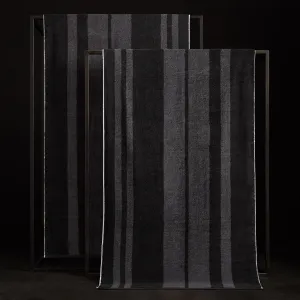 Wide Stripe Beach Towel - Black/Abyss